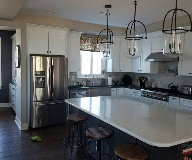 White kitchen island remodel