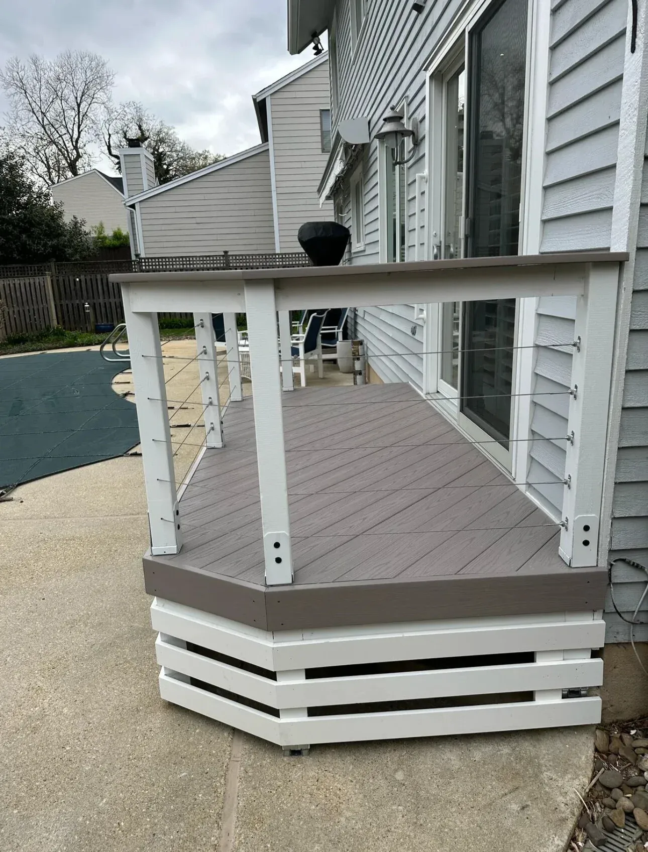 Deck Building Deck renovation with cable railings