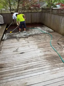 Deck cleaning power washing