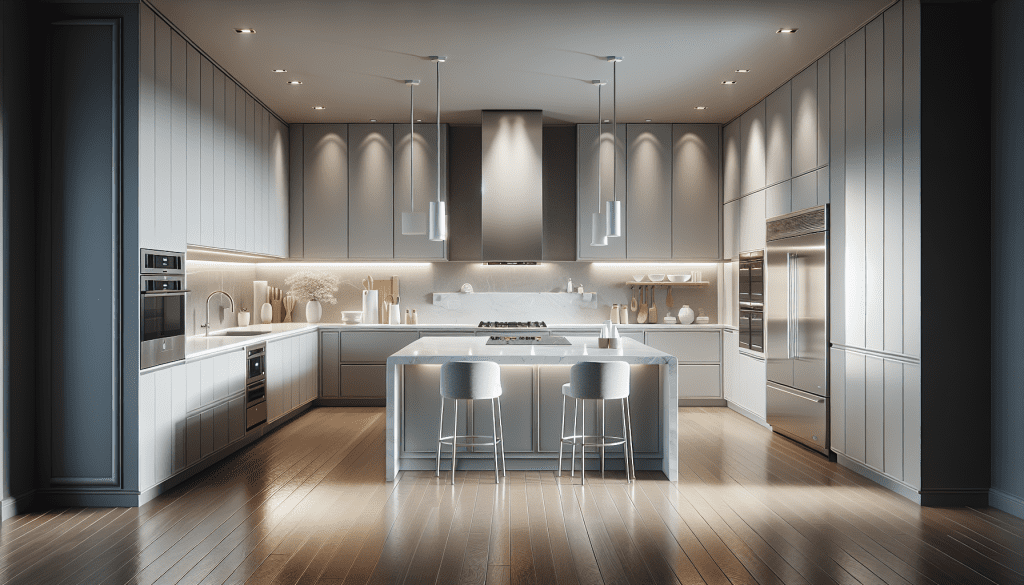 Modern 10x10 kitchen remodel with island and custom cabinets