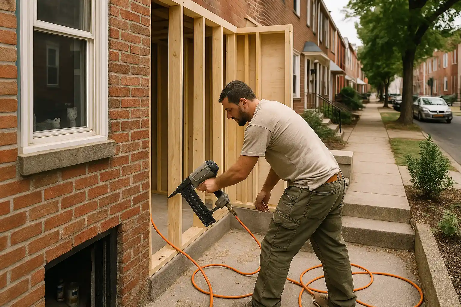 Professional basement finishing project in Baltimore, MD by Global Remodeling Pros.