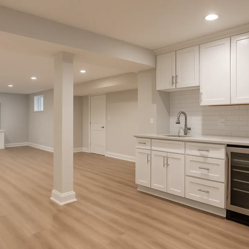 Finished basement with wet bar and living space in Gambrills, MD